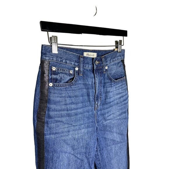 Madewell The Perfect Vintage Jean: Metallic Tuxedo Stripe Edition Blue Womens Si - Picture 6 of 12
